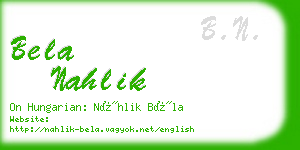 bela nahlik business card